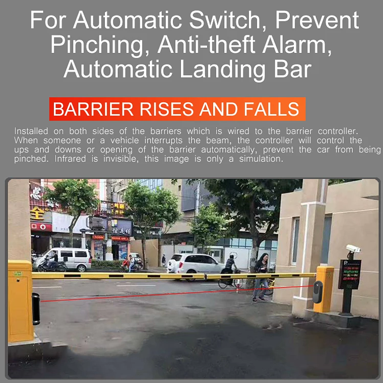 Home Infrared Beam Sensor Home 12-24V Photocell Sensor Automatic Sliding Gate Door Opener Alarm 6