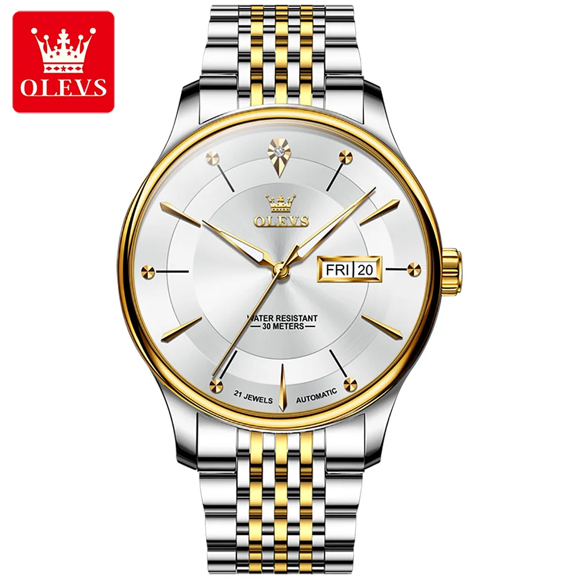 OLEVS 9927 Gold Wrist Watch Luxury Automatic Waterproof High Quality Stainless Steel Wholesale Custom Men Mechanical Watch 10