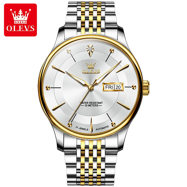 OLEVS 9927 Gold Wrist Watch Luxury Automatic Waterproof High Quality Stainless Steel Wholesale Custom Men Mechanical Watch 10