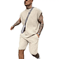 S-3XL Men's Sports and Leisure Daily Loose Trendy Short Sleeved Shirt and Shorts Set - Miniatura 7