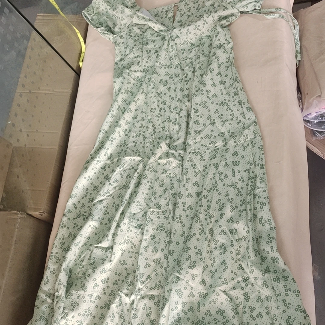 S-3XL Lace Floral Print Dress Women Puff Sleeve Square Collar Ruched Dresses Sexy Split Party Dresses Fashion Evening Party 5