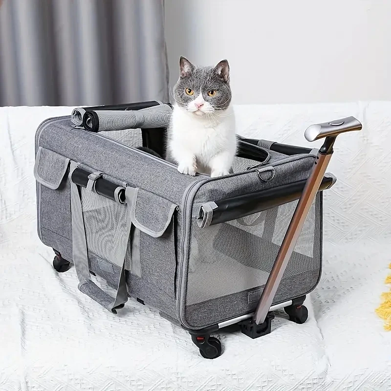 Cubierta de carrito portátil extra grande para mascotas, cubierta de carrito para perros desmontable, bolsa grande plegable para mascotas, bolsa de transporte de viaje para gatos 1