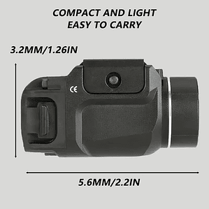 Linterna TLR7 TR-7 X Luz de arma táctica compacta de 500 lúmenes, incluye interruptores de paleta alta y baja y kit de llaves, negro