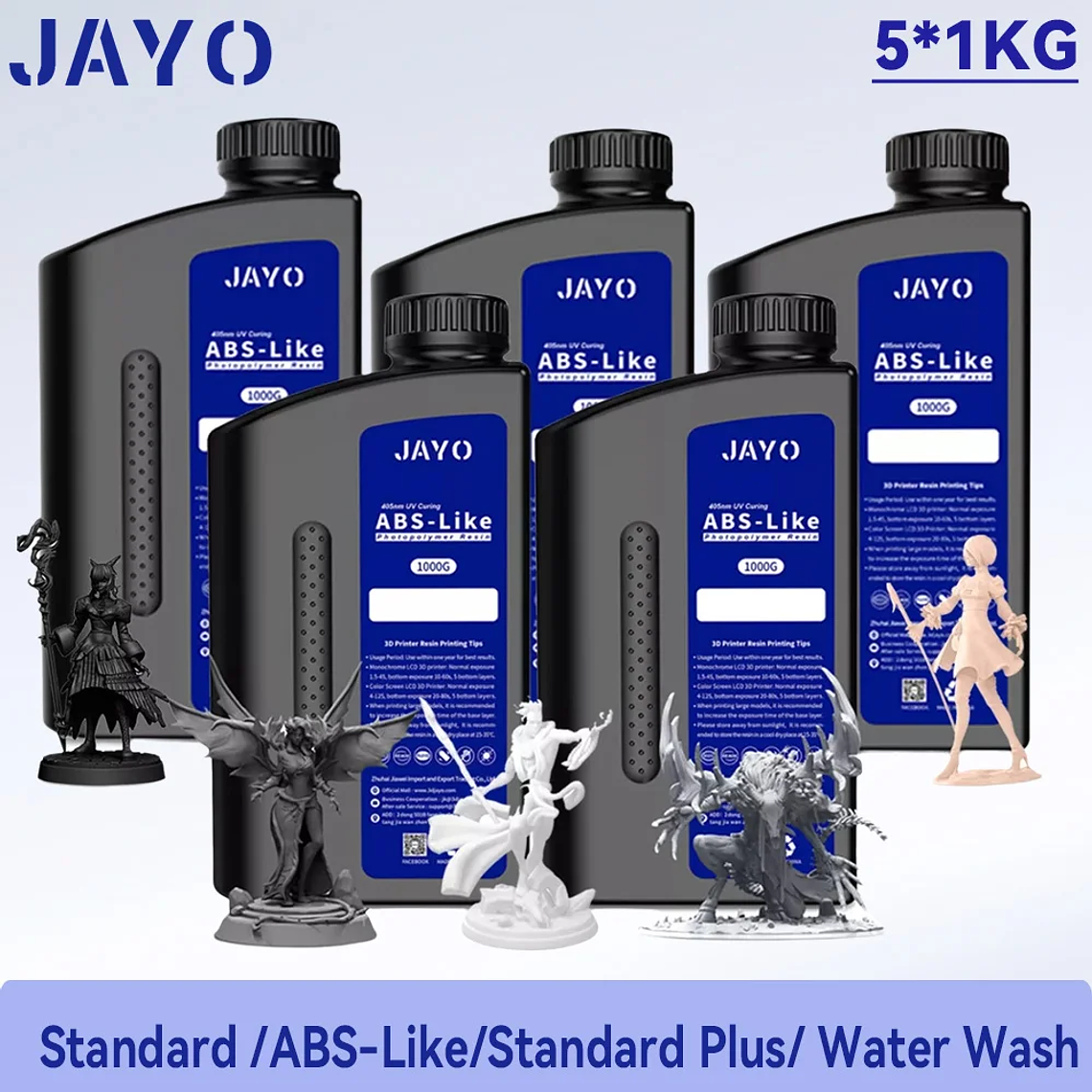 JAYO Standard/ABS-like/Standard Plus/resina UV de impresora 3D de lavado con agua 405nm para Material de impresión LCD 3D resina de curado rápido 1