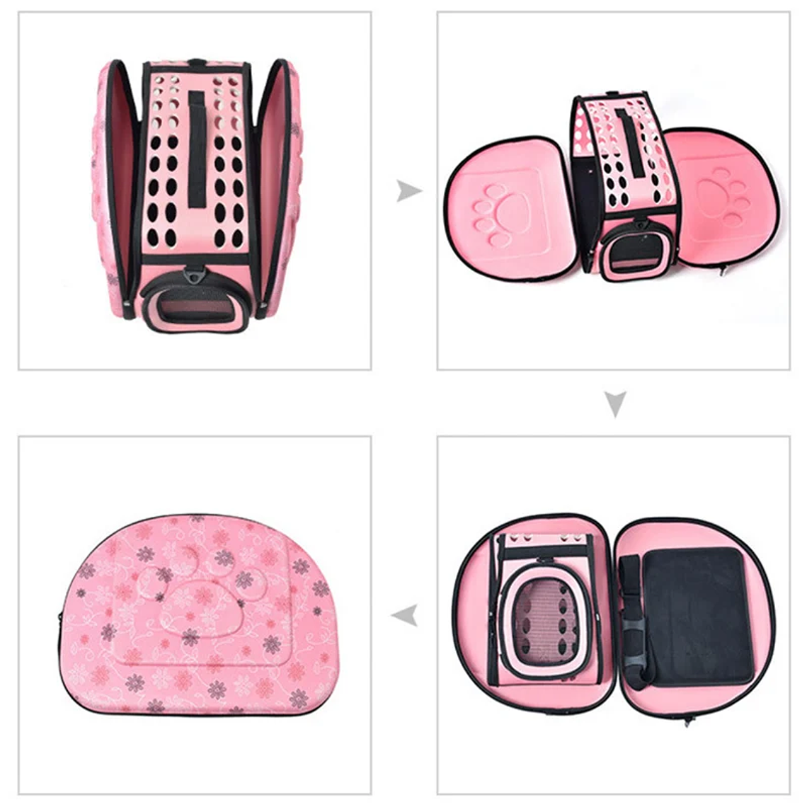 Bolsas de hombro de eslinga EVA para gatos y perros, bolsa de transporte de malla sólida para mascotas, conejo, viaje al aire libre, hasta 7,5 kg 3