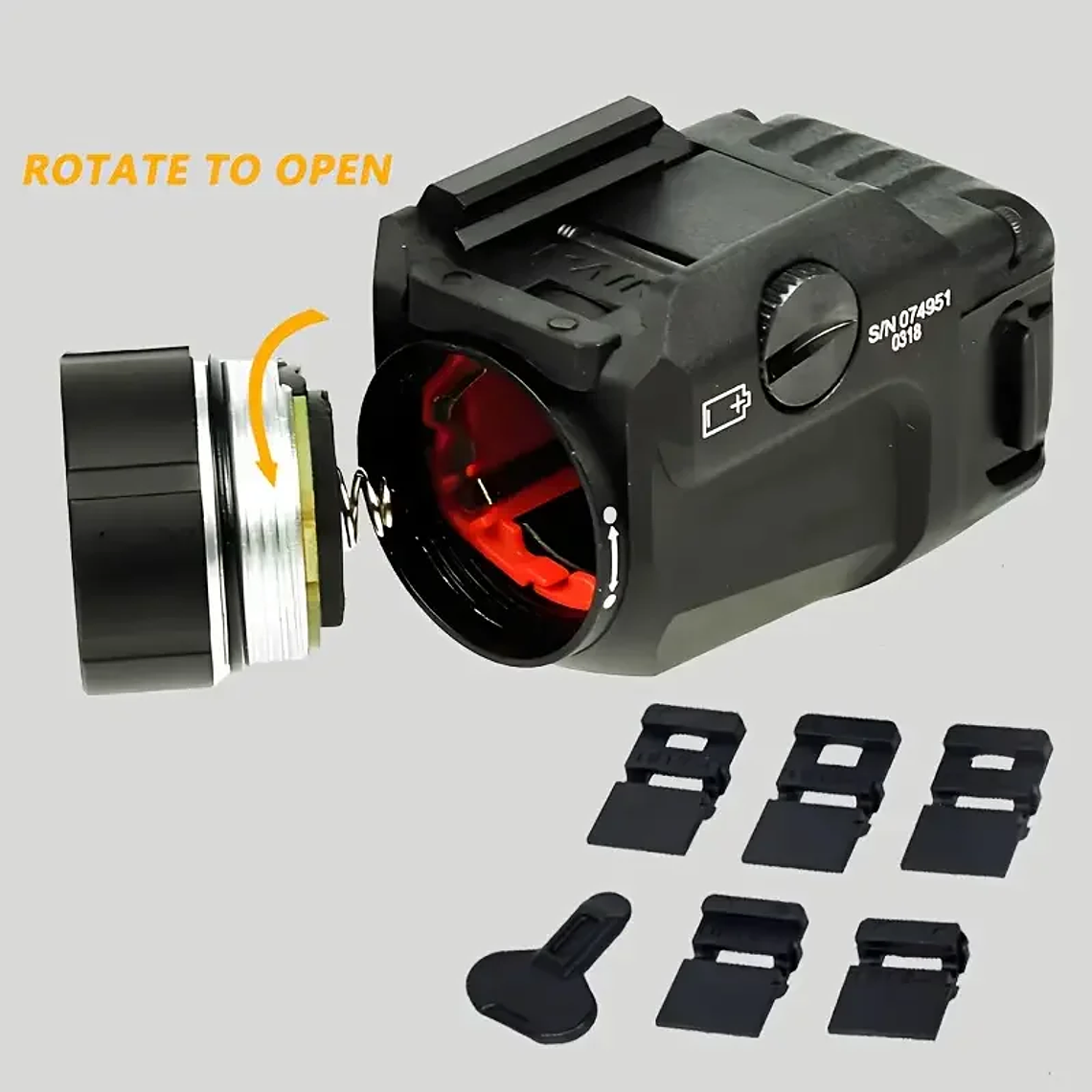 Linterna TLR7 TR-7 X Luz de arma táctica compacta de 500 lúmenes, incluye interruptores de paleta alta y baja y kit de llaves, negro 4