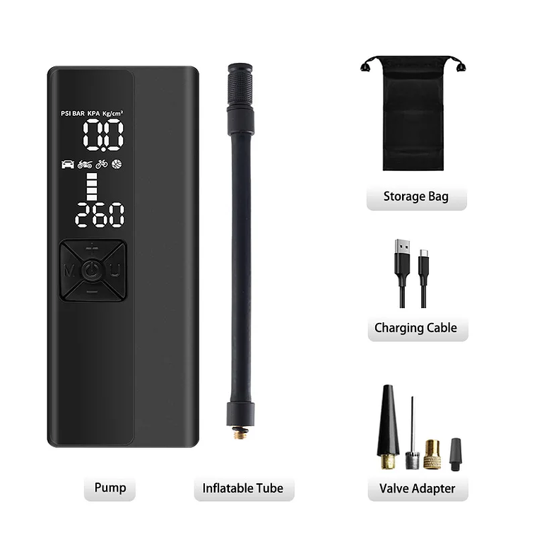 Compresor de aire portátil del inflador de neumáticos, bomba de aire portátil de 150 Psi para el coche, bicicleta, motocicleta, bola 1