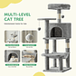 JHK-árbol para gatos de 44 pulgadas, torre de escalada alta para varios gatos, muebles para mascotas, postes rascadores de Sisal Natural, casa estable para mascotas para gatos de interior - Miniatura 5