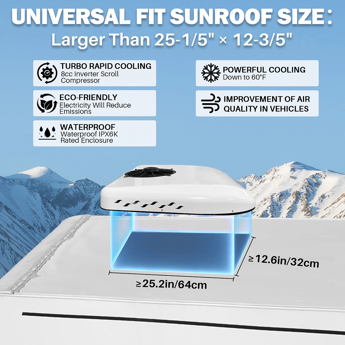 Treeligo-aire acondicionado ultrafino para techo de coche, RV, 12V, 24V, aire acondicionado eléctrico de techo para autocaravana y furgoneta 4