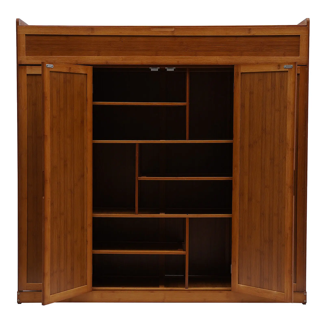 Gabinete de almacenamiento de zapatos de bambú de 7 niveles: gran estante organizador para entrada, botas y zapatos 4