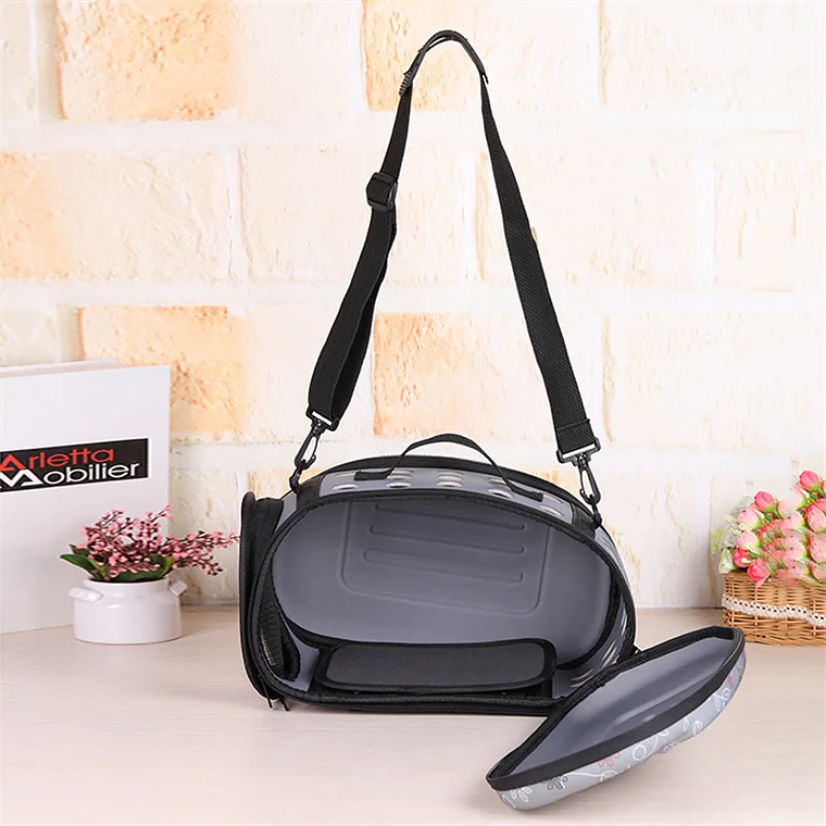 Bolsas de hombro de eslinga EVA para gatos y perros, bolsa de transporte de malla sólida para mascotas, conejo, viaje al aire libre, hasta 7,5 kg 4