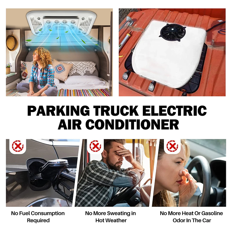 Treeligo-aire acondicionado ultrafino para techo de coche, RV, 12V, 24V, aire acondicionado eléctrico de techo para autocaravana y furgoneta 6
