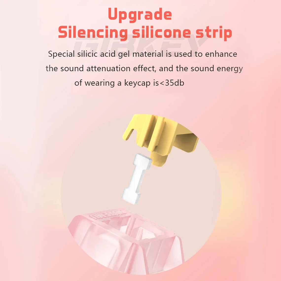 Outemu-interruptor silencioso Peach V3, Teclado mecánico, lineal, táctil, 5 pines, intercambio en caliente, PA66 POM 3