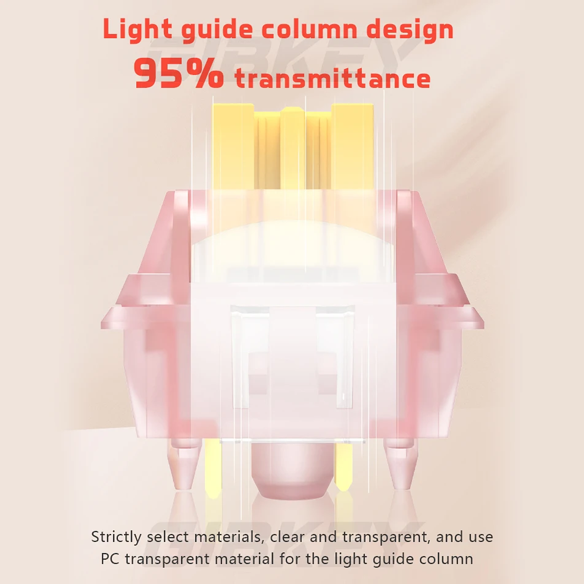 Outemu-interruptor silencioso Peach V3, Teclado mecánico, lineal, táctil, 5 pines, intercambio en caliente, PA66 POM 4