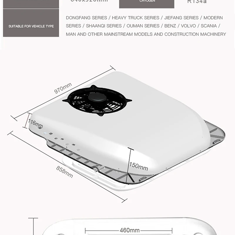 Treeligo-aire acondicionado ultrafino para techo de coche, RV, 12V, 24V, aire acondicionado eléctrico de techo para autocaravana y furgoneta 11