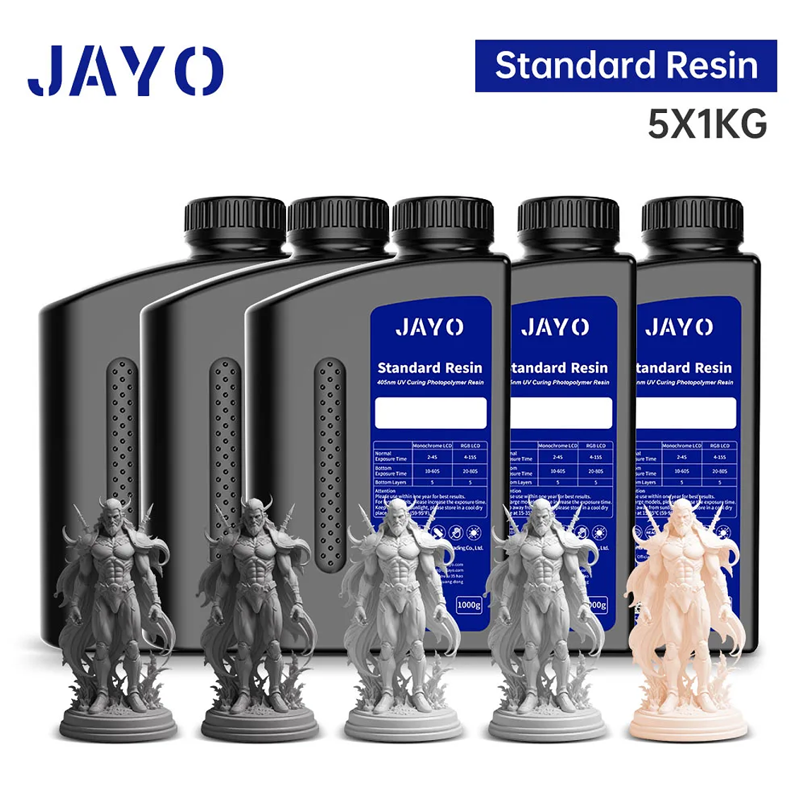 JAYO Standard/ABS-like/Standard Plus/resina UV de impresora 3D de lavado con agua 405nm para Material de impresión LCD 3D resina de curado rápido 7
