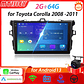 MTIJIEY 2 + 64G 2Din Radio de coche Carplay Android Auto reproductor Multimedia FM GPS WIFI para Toyota Corolla E140/150 2008-2011 - Miniatura 1