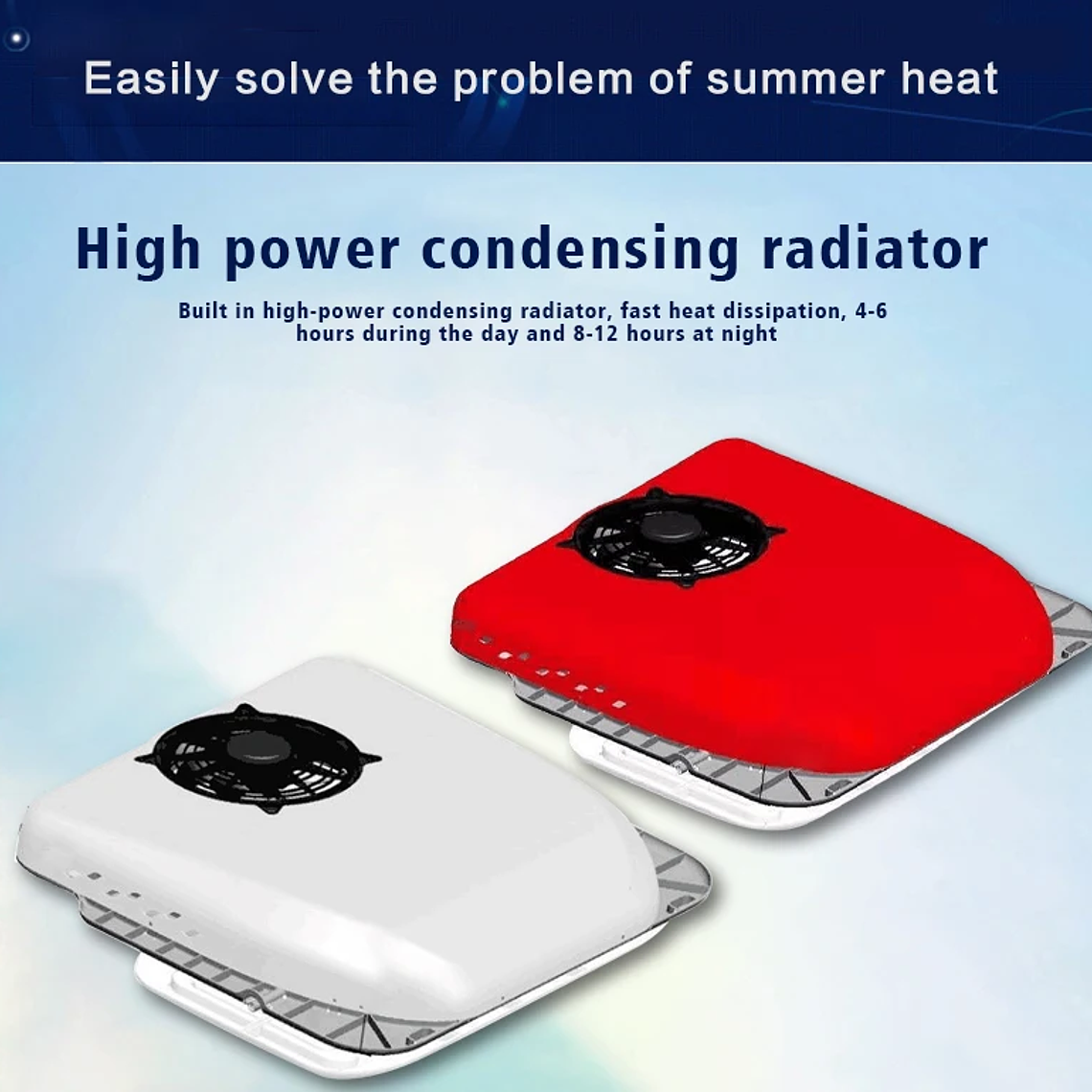 Treeligo-aire acondicionado ultrafino para techo de coche, RV, 12V, 24V, aire acondicionado eléctrico de techo para autocaravana y furgoneta 14