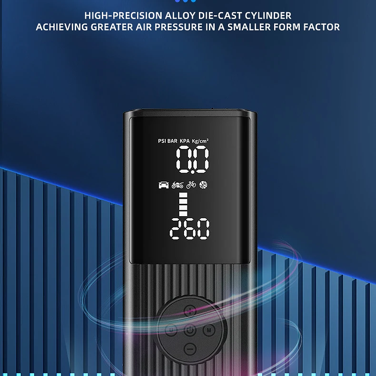 Compresor de aire portátil del inflador de neumáticos, bomba de aire portátil de 150 Psi para el coche, bicicleta, motocicleta, bola 7