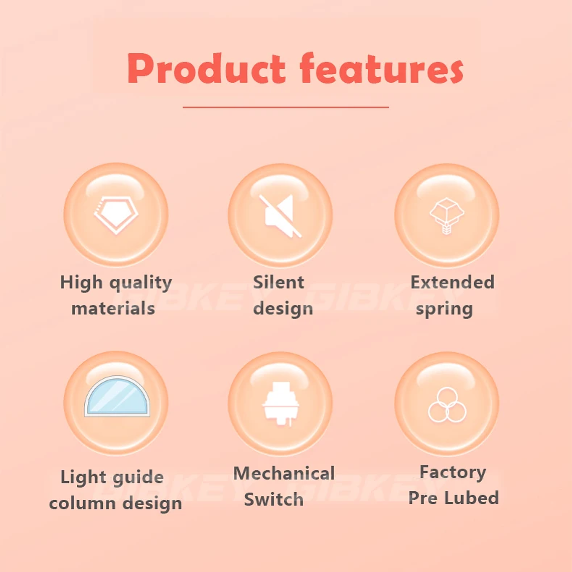 Outemu-interruptor silencioso Peach V3, Teclado mecánico, lineal, táctil, 5 pines, intercambio en caliente, PA66 POM 11