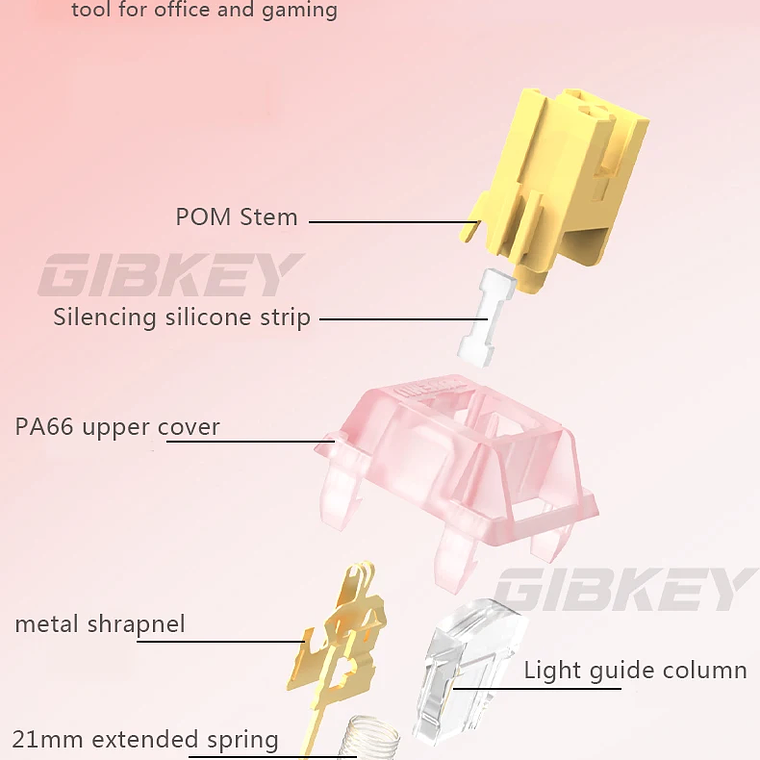 Outemu-interruptor silencioso Peach V3, Teclado mecánico, lineal, táctil, 5 pines, intercambio en caliente, PA66 POM 12