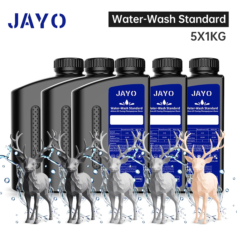 JAYO Standard/ABS-like/Standard Plus/resina UV de impresora 3D de lavado con agua 405nm para Material de impresión LCD 3D resina de curado rápido 12