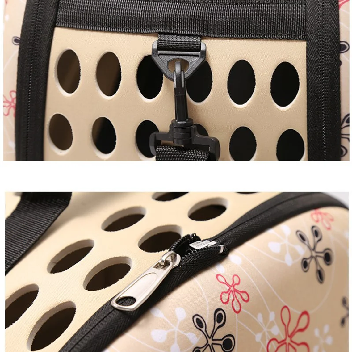 Bolsas de hombro de eslinga EVA para gatos y perros, bolsa de transporte de malla sólida para mascotas, conejo, viaje al aire libre, hasta 7,5 kg 16