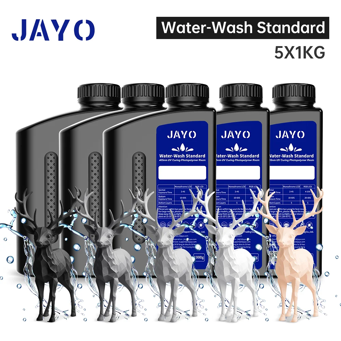 JAYO Standard/ABS-like/Standard Plus/resina UV de impresora 3D de lavado con agua 405nm para Material de impresión LCD 3D resina de curado rápido 13
