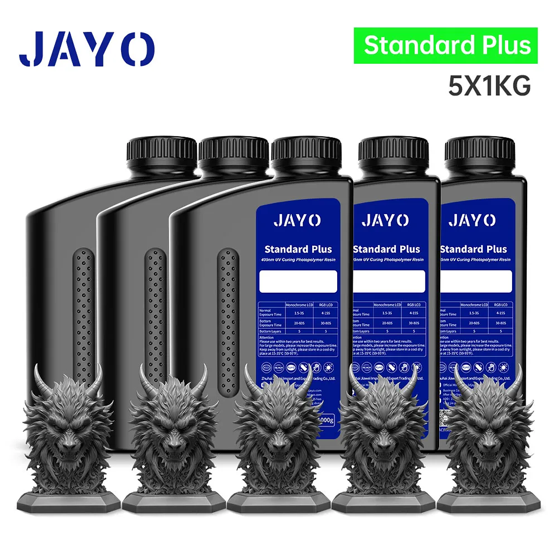 JAYO Standard/ABS-like/Standard Plus/resina UV de impresora 3D de lavado con agua 405nm para Material de impresión LCD 3D resina de curado rápido 16