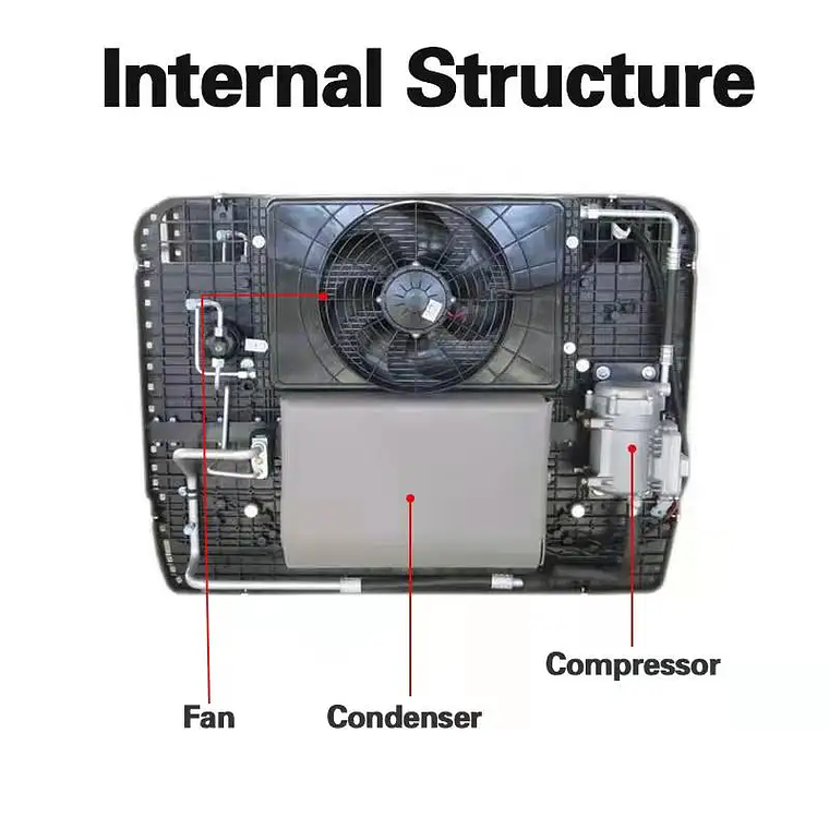 Treeligo-aire acondicionado ultrafino para techo de coche, RV, 12V, 24V, aire acondicionado eléctrico de techo para autocaravana y furgoneta 19