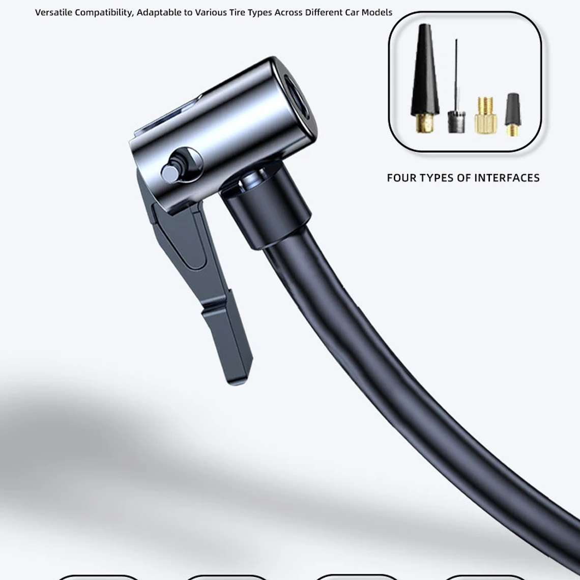 Compresor de aire portátil del inflador de neumáticos, bomba de aire portátil de 150 Psi para el coche, bicicleta, motocicleta, bola 15