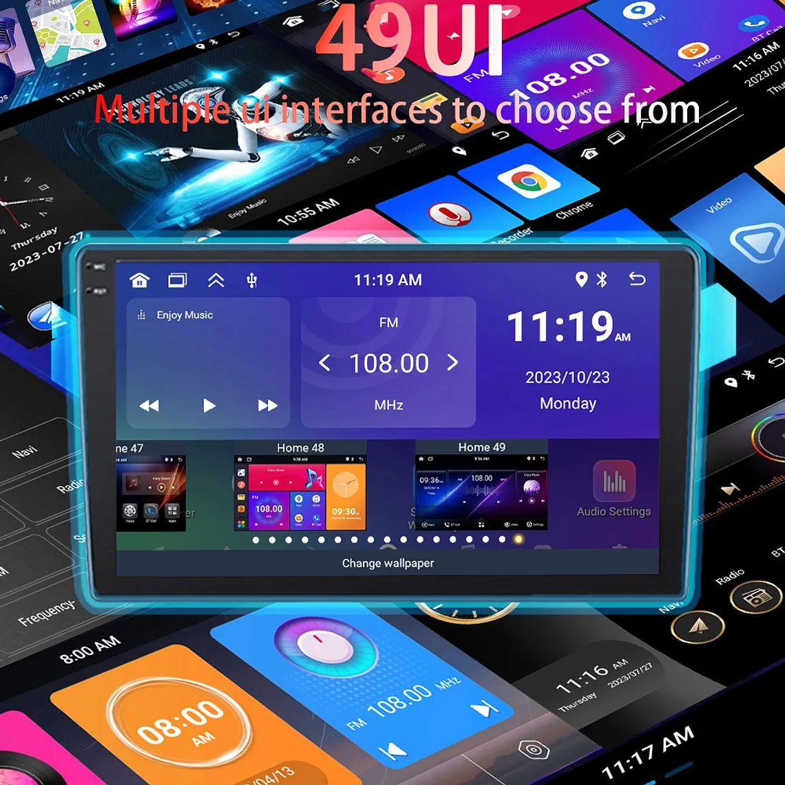 MTIJIEY 2 + 64G 2Din Radio de coche Carplay Android Auto reproductor Multimedia FM GPS WIFI para Toyota Corolla E140/150 2008-2011 11