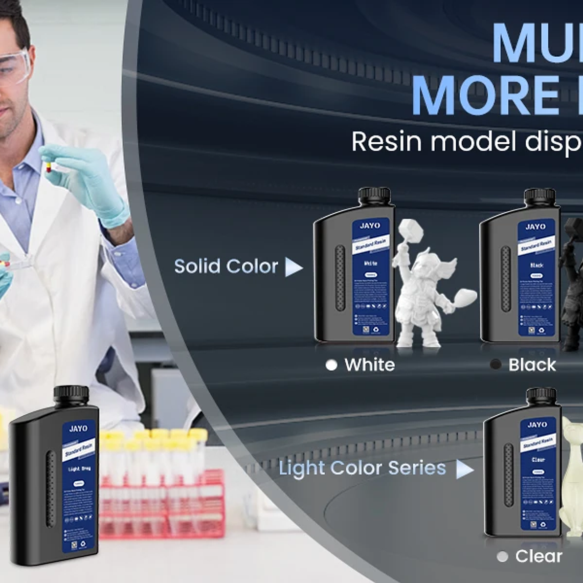 JAYO Standard/ABS-like/Standard Plus/resina UV de impresora 3D de lavado con agua 405nm para Material de impresión LCD 3D resina de curado rápido 39