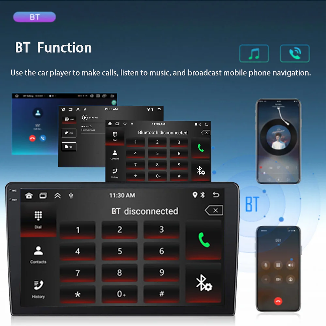 MTIJIEY 2 + 64G 2Din Radio de coche Carplay Android Auto reproductor Multimedia FM GPS WIFI para Toyota Corolla E140/150 2008-2011 19