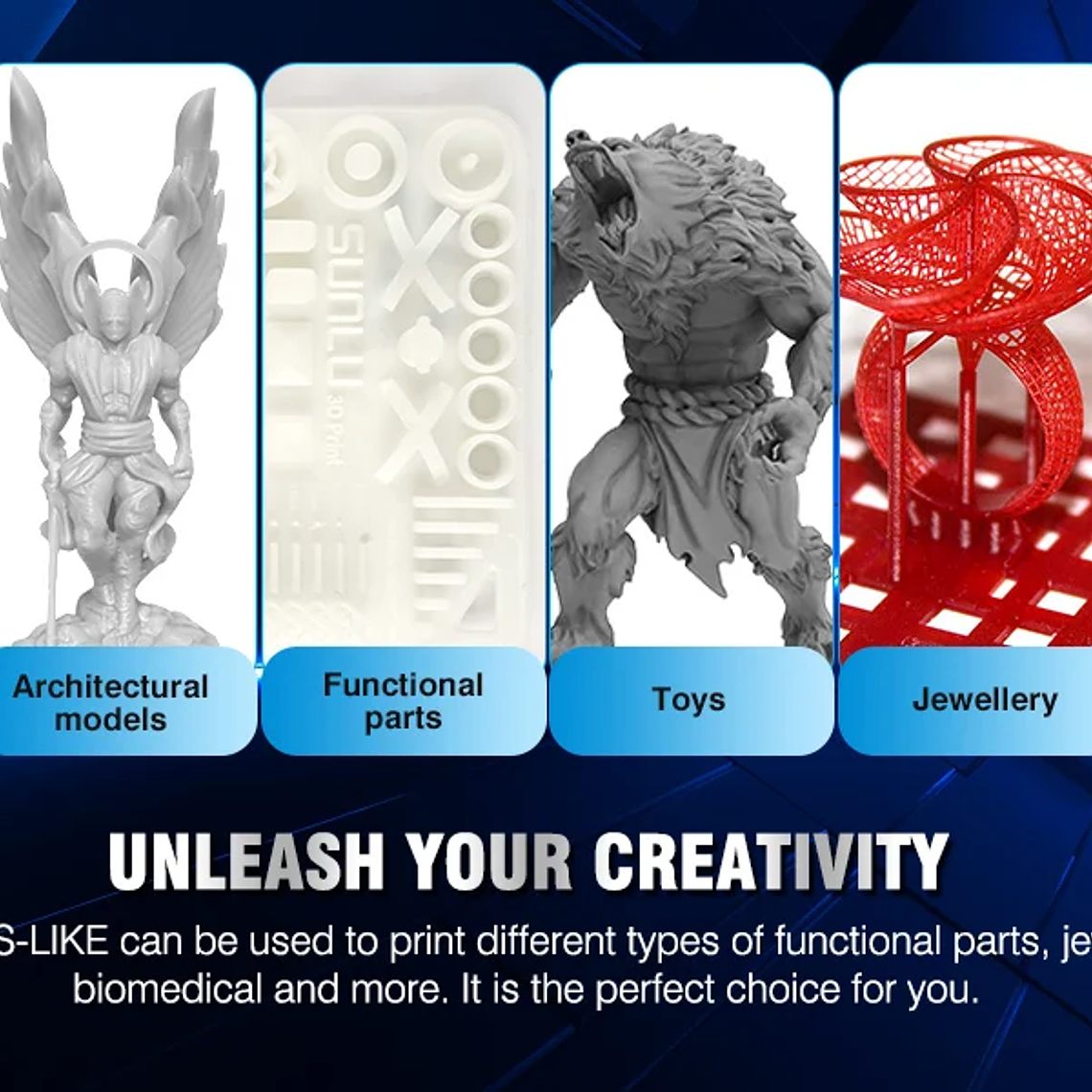 JAYO Standard/ABS-like/Standard Plus/resina UV de impresora 3D de lavado con agua 405nm para Material de impresión LCD 3D resina de curado rápido 48