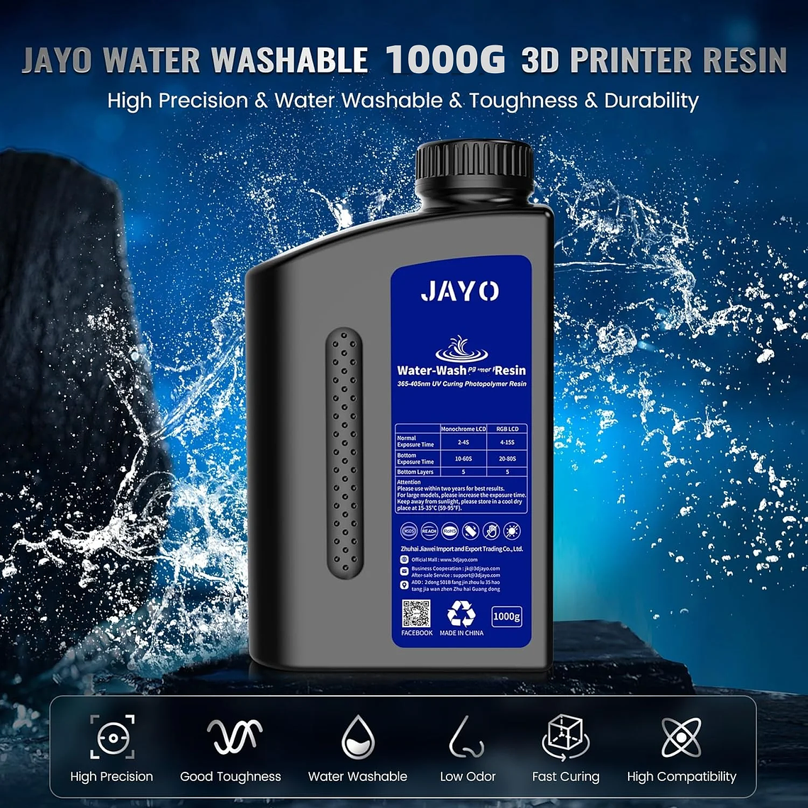 JAYO Standard/ABS-like/Standard Plus/resina UV de impresora 3D de lavado con agua 405nm para Material de impresión LCD 3D resina de curado rápido 49