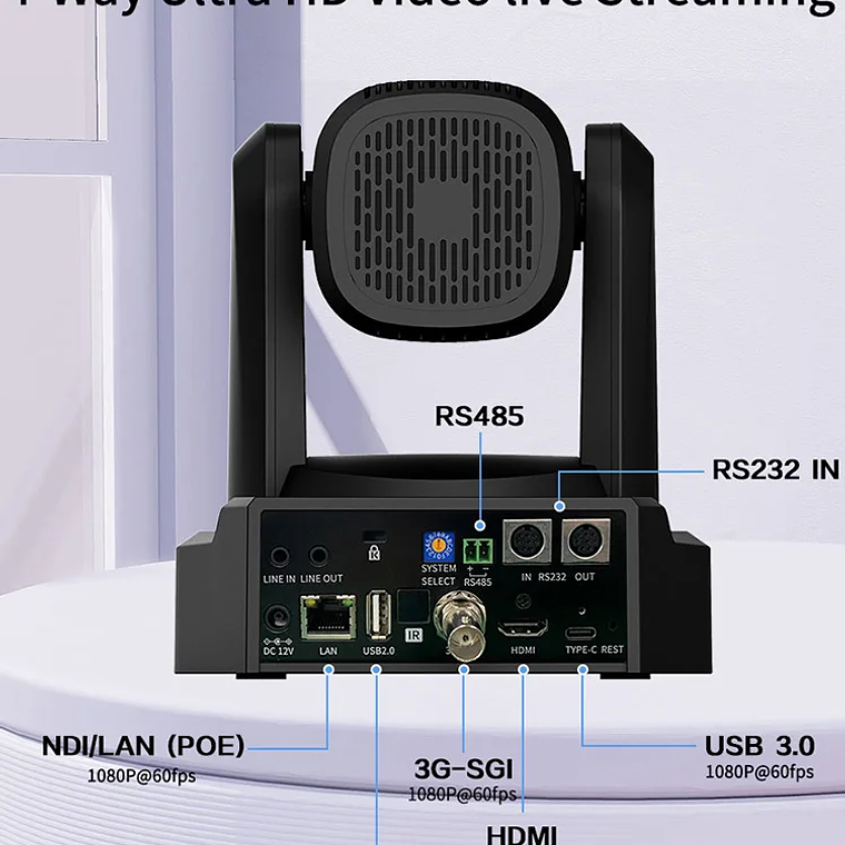 Cámara Runpu 1080p NDI PTZ con Zoom óptico 12/20/30X, seguimiento automático AI, cámara HDMI PTZ, compatible con POE para servicio al vivo de adoración en la iglesia 2