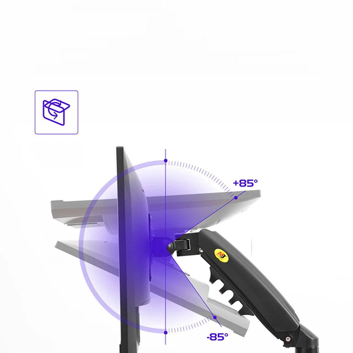 Resorte de Gas F80 de 17-30 pulgadas, soporte de montaje para Monitor LCD LED de escritorio, brazo de soporte de Gas ergonómico, carga de montaje flexible de 2 ~ 9kg 2