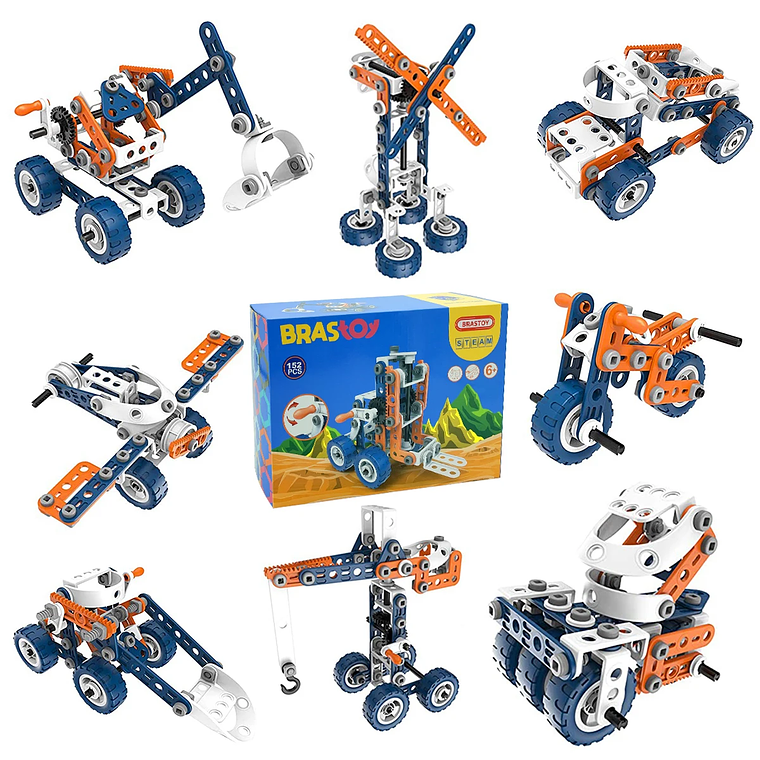 Montacargas de bloques de construcción, juguete montado para niños, 152 piezas 4