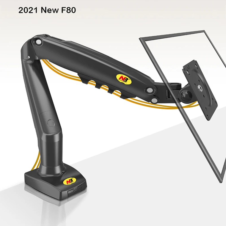 Resorte de Gas F80 de 17-30 pulgadas, soporte de montaje para Monitor LCD LED de escritorio, brazo de soporte de Gas ergonómico, carga de montaje flexible de 2 ~ 9kg 4