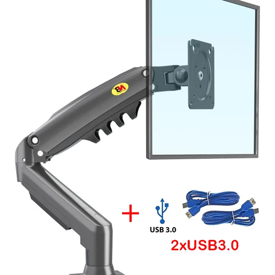 Resorte de Gas F80 de 17-30 pulgadas, soporte de montaje para Monitor LCD LED de escritorio, brazo de soporte de Gas ergonómico, carga de montaje flexible de 2 ~ 9kg 7