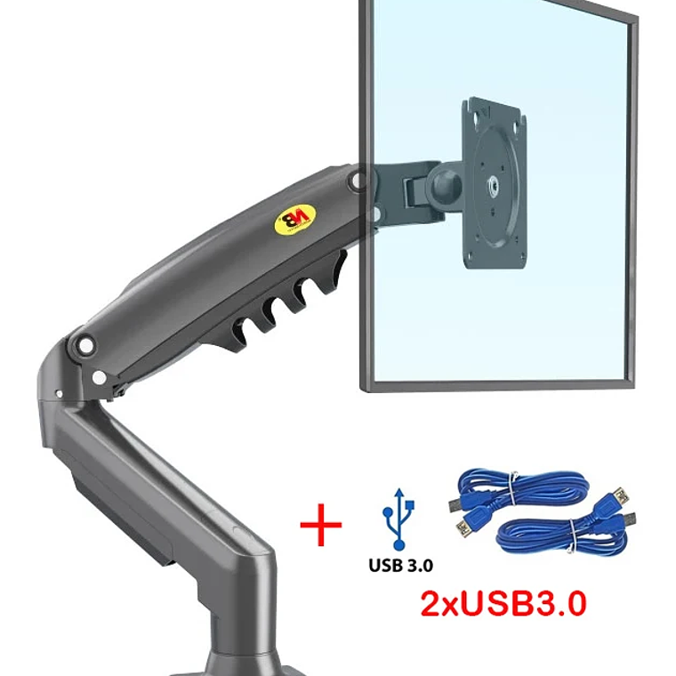 Resorte de Gas F80 de 17-30 pulgadas, soporte de montaje para Monitor LCD LED de escritorio, brazo de soporte de Gas ergonómico, carga de montaje flexible de 2 ~ 9kg 7