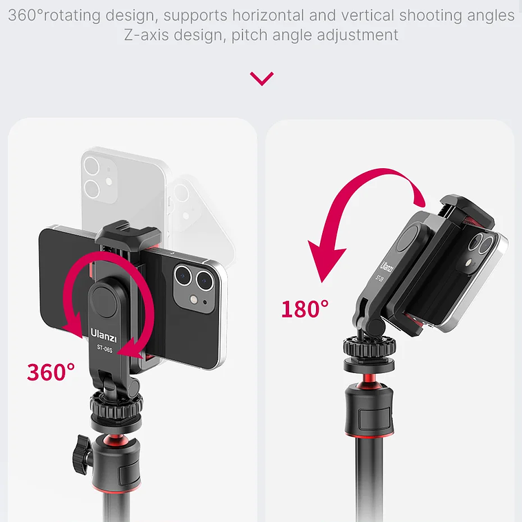 Ulanzi ST-06S soporte de montaje de teléfono de disparo Vertical soporte de Monitor de cámara DSLR abrazadera de montaje de trípode para teléfono inteligente vídeo Vlog 14