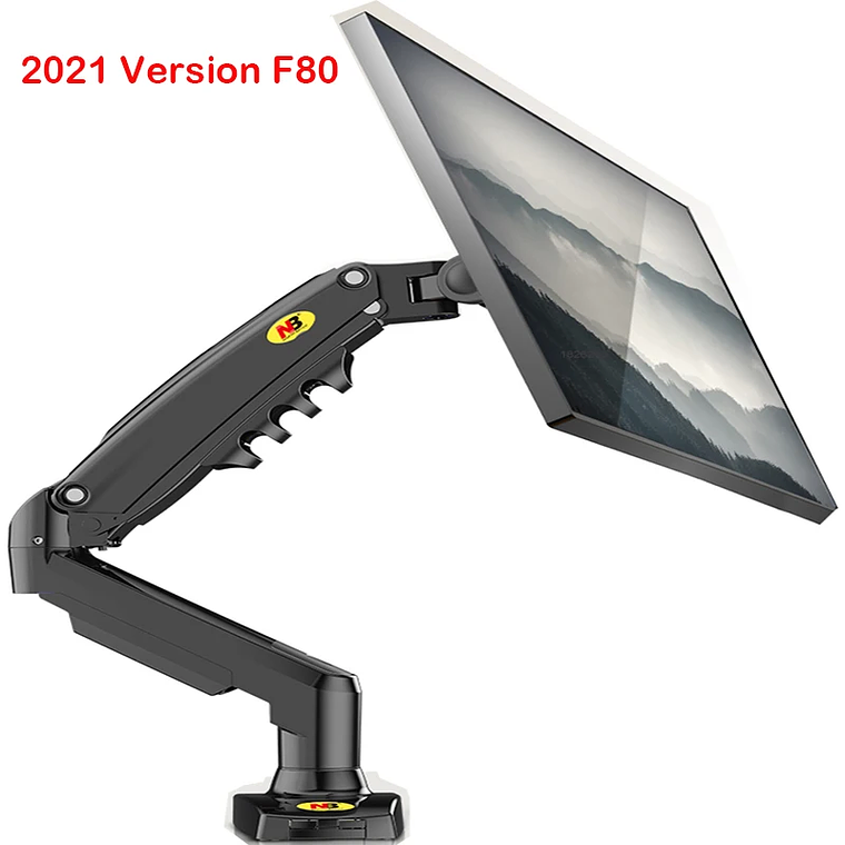 Resorte de Gas F80 de 17-30 pulgadas, soporte de montaje para Monitor LCD LED de escritorio, brazo de soporte de Gas ergonómico, carga de montaje flexible de 2 ~ 9kg 16