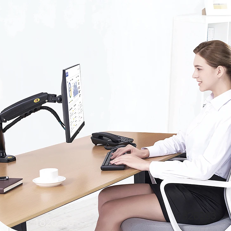 Resorte de Gas F80 de 17-30 pulgadas, soporte de montaje para Monitor LCD LED de escritorio, brazo de soporte de Gas ergonómico, carga de montaje flexible de 2 ~ 9kg 20