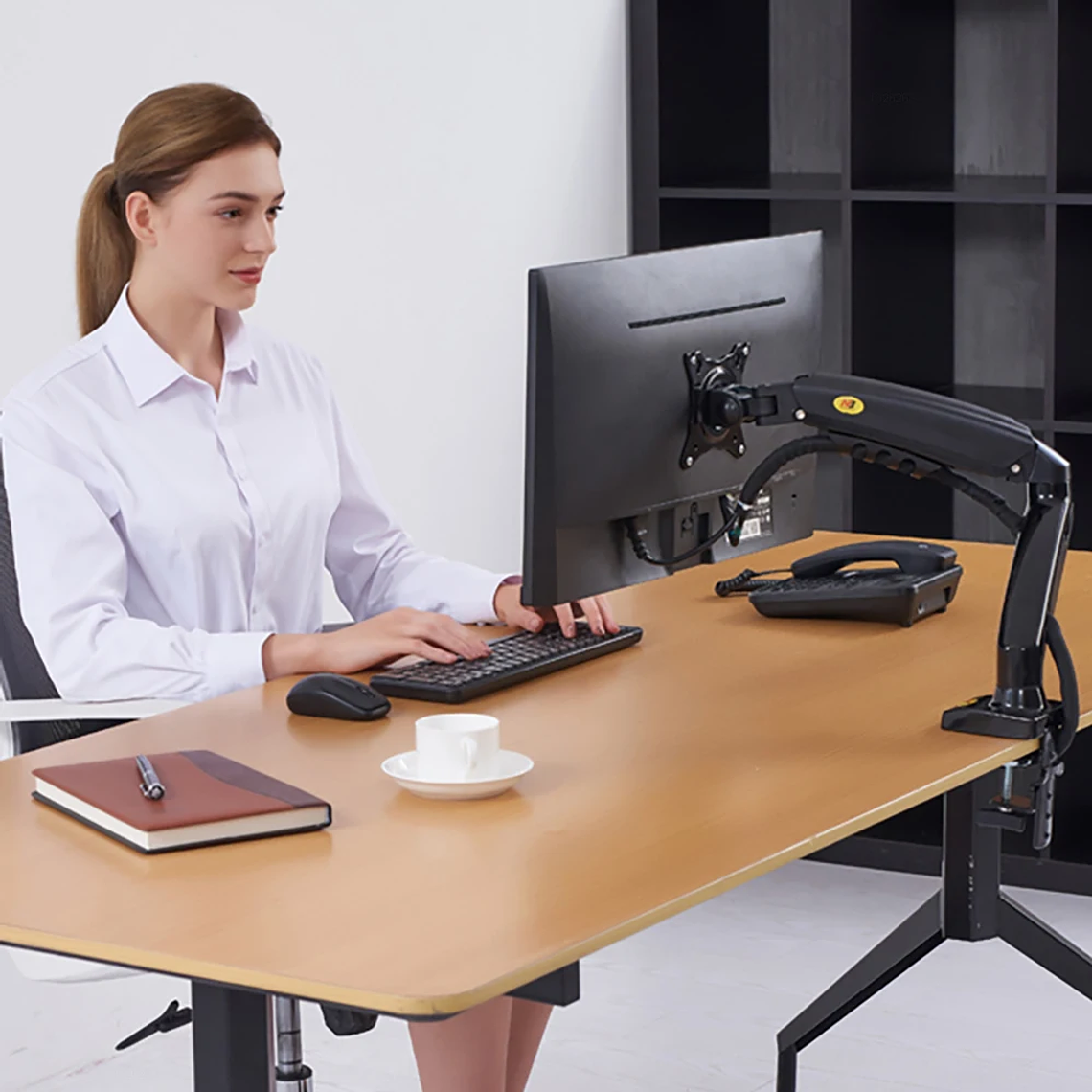 Resorte de Gas F80 de 17-30 pulgadas, soporte de montaje para Monitor LCD LED de escritorio, brazo de soporte de Gas ergonómico, carga de montaje flexible de 2 ~ 9kg 21