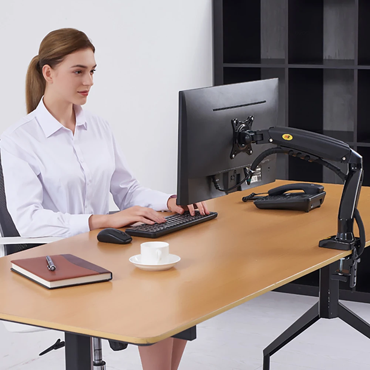 Resorte de Gas F80 de 17-30 pulgadas, soporte de montaje para Monitor LCD LED de escritorio, brazo de soporte de Gas ergonómico, carga de montaje flexible de 2 ~ 9kg 21