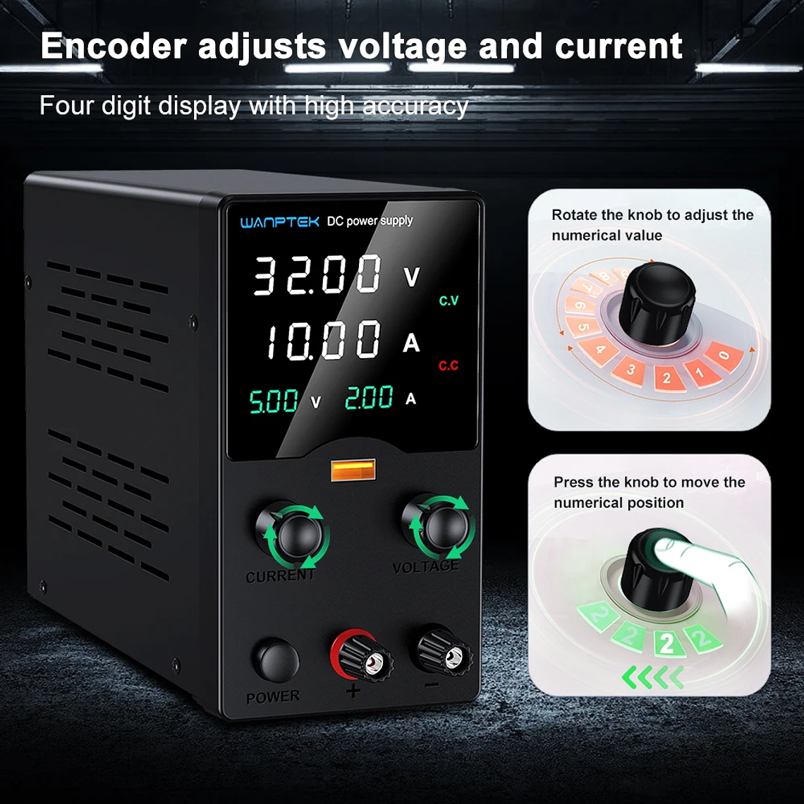 Wanptek DC fuente de alimentación de laboratorio 30V 10A 60V 5A 120V 3A voltaje ajustable corriente aplicable voltaje 110V 220V fuente de alimentación 20