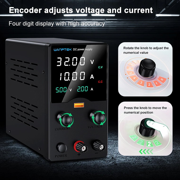 Wanptek DC fuente de alimentación de laboratorio 30V 10A 60V 5A 120V 3A voltaje ajustable corriente aplicable voltaje 110V 220V fuente de alimentación 20