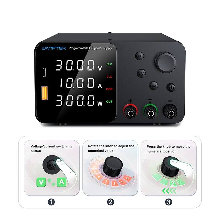 Wanptek DC fuente de alimentación de laboratorio 30V 10A 60V 5A 120V 3A voltaje ajustable corriente aplicable voltaje 110V 220V fuente de alimentación 23